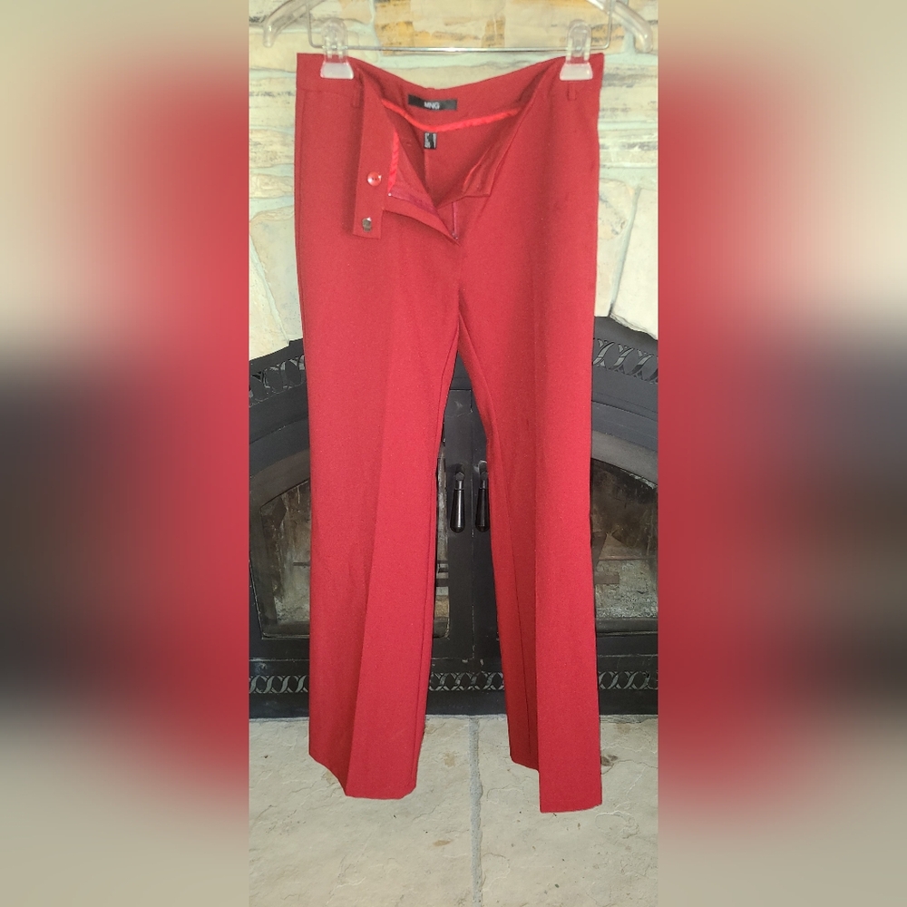 MING Designer Red Slacks Pants Sz 8